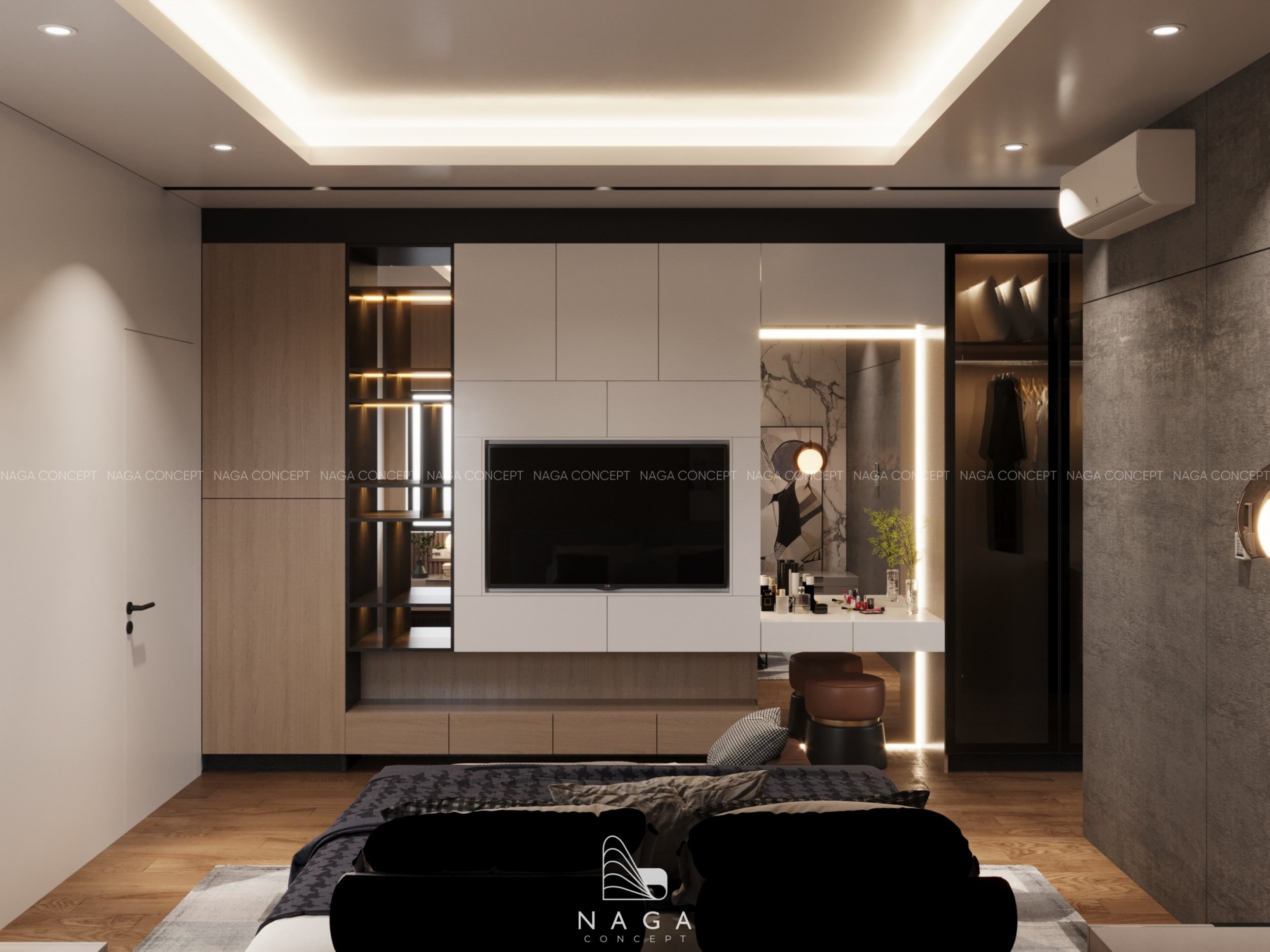 thiết kế thi công nội thất penthouse naga concept